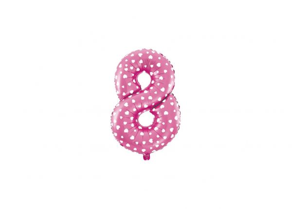 Palloncini Numero 6 Puntini Cuore Rosa 35cm NIHAO MARKET